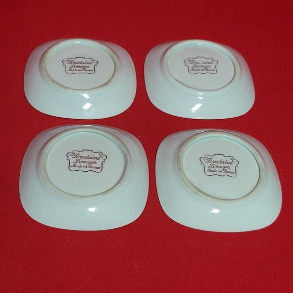 VTG Porcelaine Limoges Made in France Mini Plate 3" Set of 4 - Picture 13 of 13